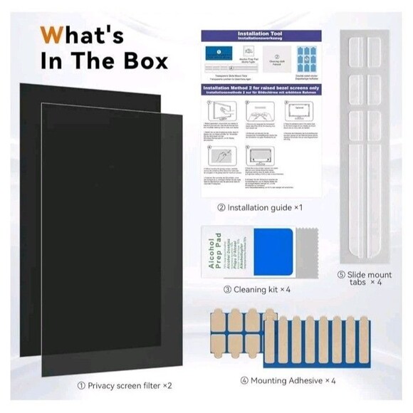 2Pack 24” Privacy Screen Filter for 16:9 Monitor Anti Glare Blue Light Protector - Picture 9 of 10